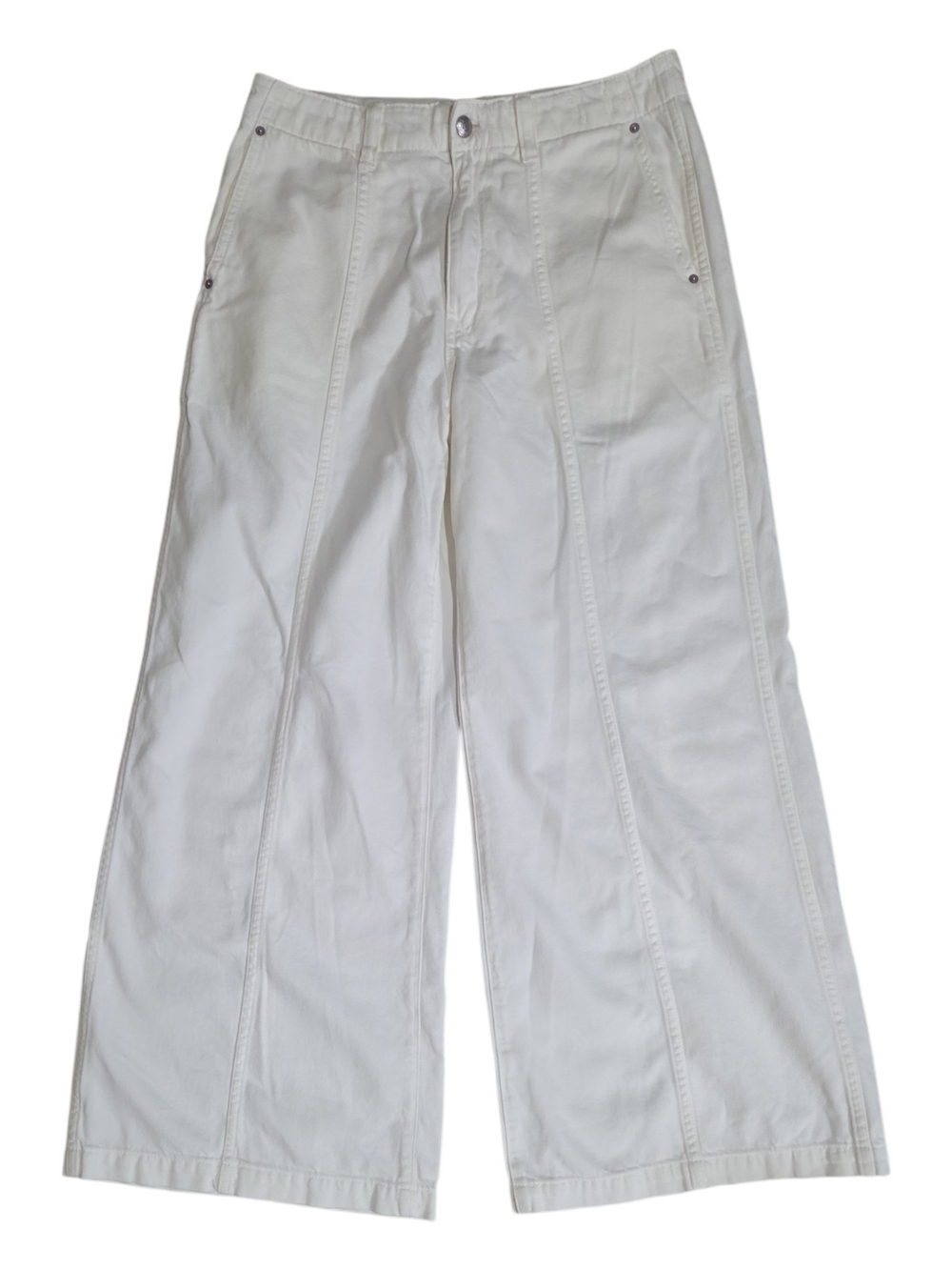 Madewell Wide-Leg Trousers in White Size 27
